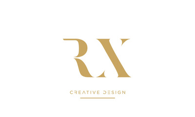 Alphabet letters RX or XR logo monogram