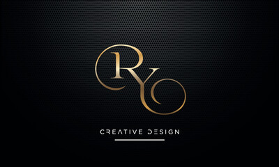 RY or YR Alphabet letters logo monogram