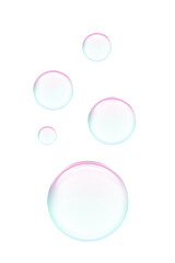 soap bubbles isolated on white background for assets