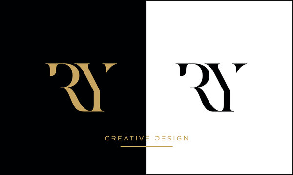 RY or YR Alphabet letters logo monogram