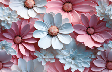 Eternal Blooms: Pink and White 3D Daisy Bouquet.