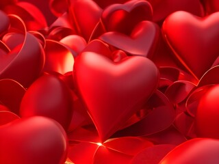 red hearts pattern valentine textured background