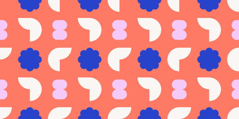 Modern abstract colorful seamless pattern. Retro geometric shapes pattern