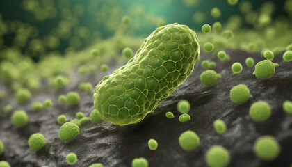 Bacteria in the Human Digestive System,
Bacteria in Human Skin,
Bacteria in the Human Immune System. Generative AI - obrazy, fototapety, plakaty