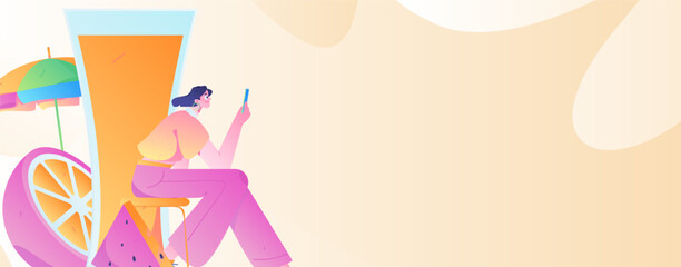 24 Solar Terms, Great Heat Character Flat Vector Concept Operation Hand Drawn Illustration
