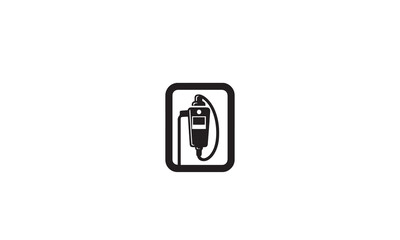 Eco Electric - electric vehicle Fuel Pump Vector Icon on white background