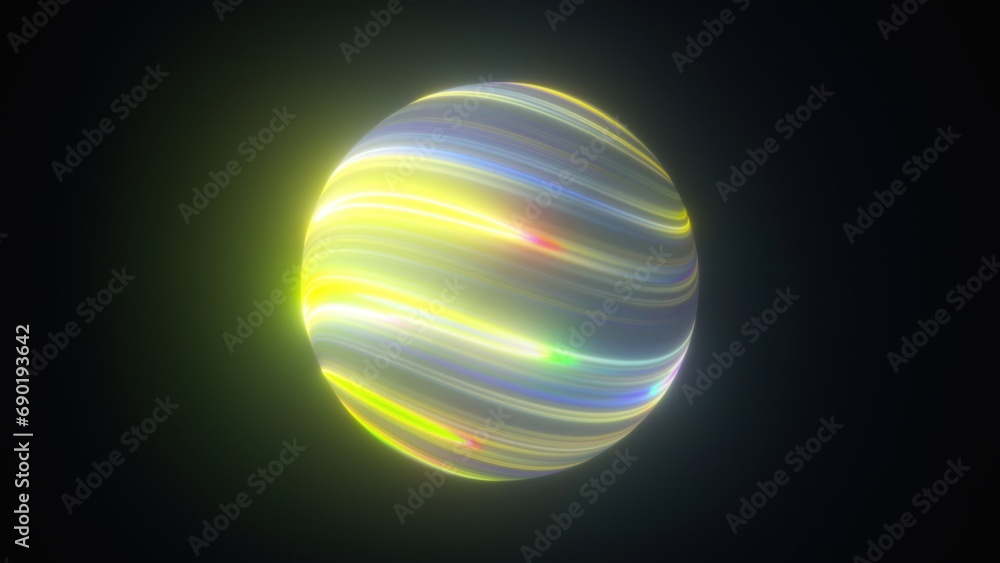 Poster abstract gradient sphere. computer generated 3d render