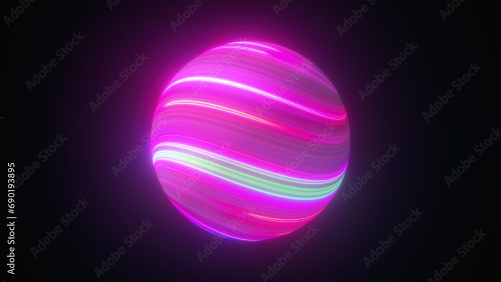 Poster abstract gradient sphere. computer generated 3d render
