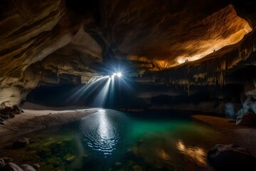 **magnificent view of the devetaki cave, bulgaria - obrazy, fototapety, plakaty