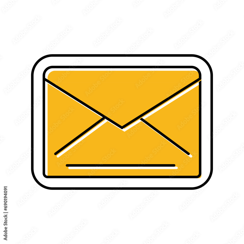 Aufkleber closed envelope download message color icon vector. closed envelope download message sign. isolated 