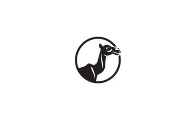 wonderful camel logo with black concept white background