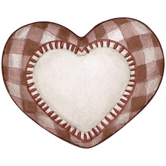 Watercolor decorated stuffed heart