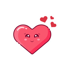 A cute heart for Valentine's Day. Kawaii Character for congratulations and décor. be my Valentine