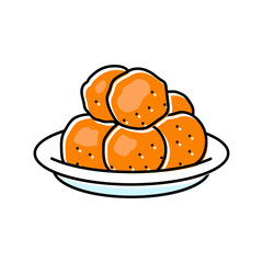 loukoumades greek cuisine color icon vector. loukoumades greek cuisine sign. isolated symbol illustration