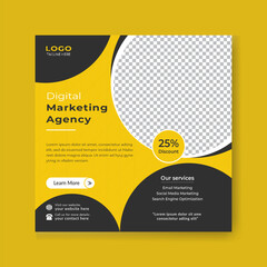 Digital marketing social media promotion post banner design template 