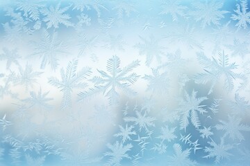 Fototapeta na wymiar Window adorned with delicate snow patterns, providing a serene wallpaper background