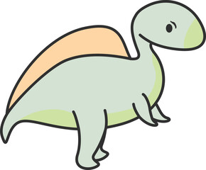 Playful Dinosaur Illustration Element