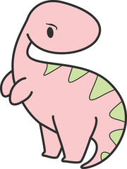 Playful Dinosaur Illustration Element