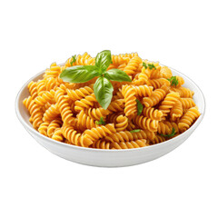 Plate with pasta isolated on a white or transparent background, png