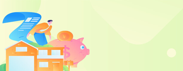 Home loan flat vector concept operation illustration
