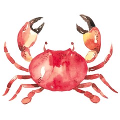 red crab isolated Hand drawn illustration on a white background	