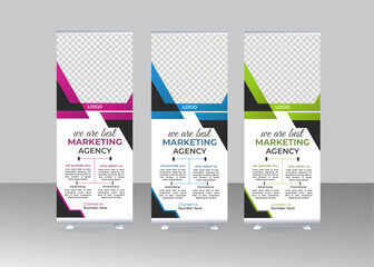 Fototapeta premium creative portable stands roll up Banner Design for advertising and presentations.