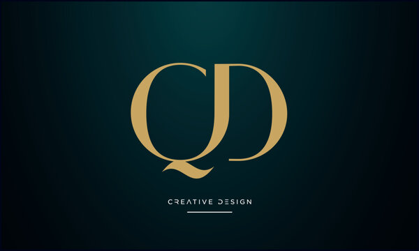 Alphabet letters QD or DQ logo monogram