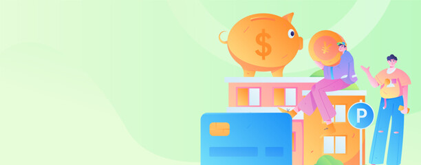 Home loan flat vector concept operation illustration
