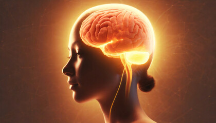 Obraz premium The Human Brain is a Natural Wonder, The Human Brain is the Center of Life. Genrative AI