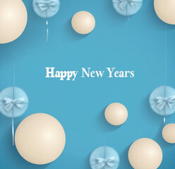 "Happy New Year" card, New Year background, decorations, Christmas trees, origami, minimalism, yellow, blue, red, purple, green, pink,