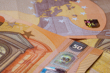 European region banknote detail.
