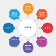 Circular Cycle Infographic Template Design With 8 Steps
