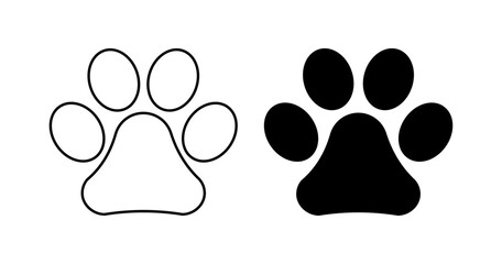 Paw icons for emoticons. Silhouette, paw symbols for emoticon design, cute paws. Vector icons © Svitlana