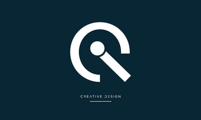 QI or IQ Alphabet letters icon logo 