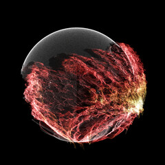 Abstract Spherical Colorful Dynamic Particle Shape Formation