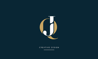 Alphabet letters QJ or JQ logo monogram
