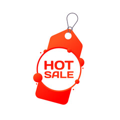 Hot sale label. Flat, red, tag Hot sale icon. Vector icon