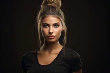 Naklejka premium Portrait of a woman beauty model in a fashion editorial magazine generative ai
