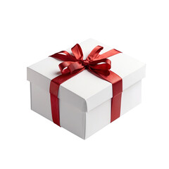 Obraz premium Gift box with ribbon and bow transparent, PNG