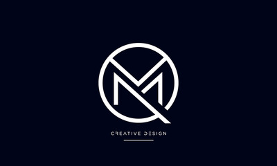 Alphabet letters QM or MQ logo monogram