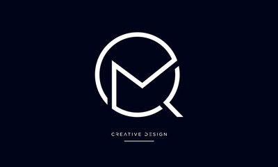 Alphabet letters QM or MQ logo monogram