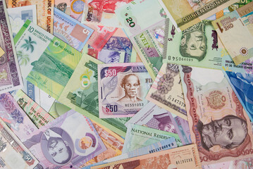 different bills on the table.