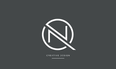 Alphabet letters QN or NQ logo monogram 