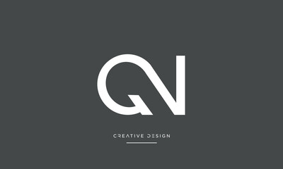 Alphabet letters QN or NQ logo monogram 