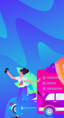 Buy insurance for car flat character vector concept operation illustration
