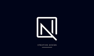 Alphabet letters QN or NQ logo monogram 