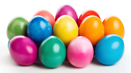 Сolored Easter Eggs on a White Background.