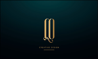 Alphabet letters QO or OQ logo monogram