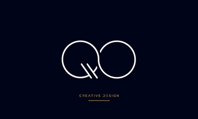 Alphabet letters QO or OQ logo monogram