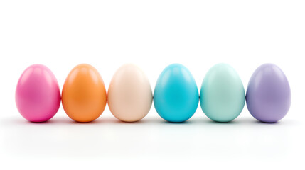 Сolored Easter Eggs on a White Background.